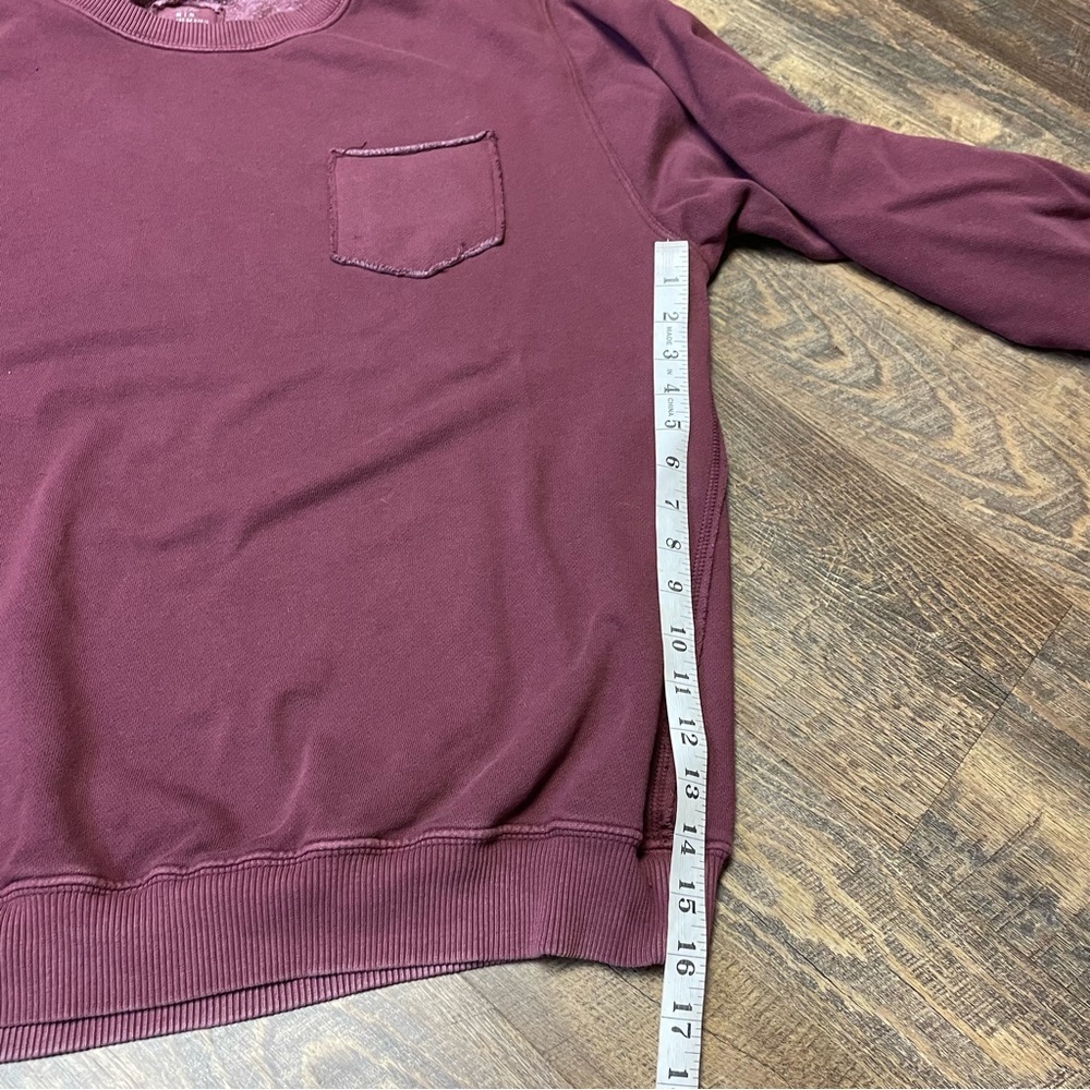 Aerie The Chill Crewneck Sweatshirt Women Medium Oversized Wine Long Sleeve Cozy - Picture 6 of 11